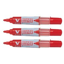 Pilot Marqueur Pour Tableau Blanc V Board Master Pointe Ogive Moyenne Rouge X 3
