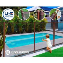 Barrière Piscine Démontable Securipool Marron Chocolat 6m 130cm Nf P90-306 Lne fixations 16mm