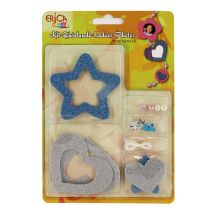 Kit Loisirs Créatifs - Cadre Photo - Scrapbooking - Bleu - Embellissements
