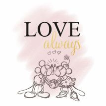 Tableau Disney - Mickey Et Minnie - Love Always - 35 Cm X 35 Cm