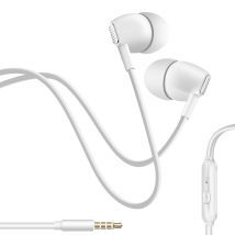 Écouteurs Filaires Jack 3,5 Mm Avec Microphone Intégré Blanc Inkax