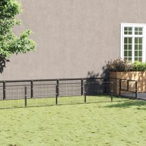 Chenil Noir 12 M² Acier Vidaxl