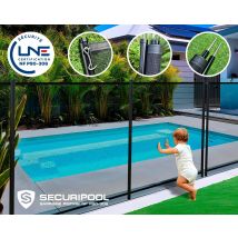 Barrière Piscine Démontable Securipool Noire 4m 130cm Nf P90-306 Lne fixations 16mm