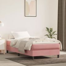 Sommier À Lattes De Lit Et Matelas Lit Simple Lit Adulte Rose 80x200 Cm Velours