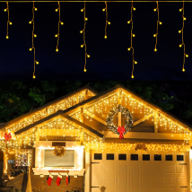 LEDYA Guirlande Rideau LED 7,5m 240 LED Blanc Chaud avec Minuterie 8 Modes Décoration Noël IP44
