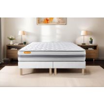 Matelas 180x200 + Double Sommiers 90x200 Memo Spring Ressorts Ensachés 3 Zones De Confort Maxi Épaisseur