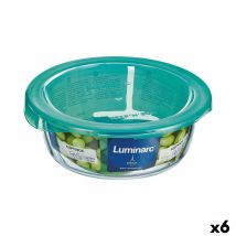 Panier-repas Rond Avec Couvercle Luminarc Keep'n Lagon 13,5 X 6 Cm Turquoise 680 Ml Verre (6 Unités)