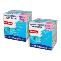 Pack 2 Mois Traitement Sans Chlore Mareva Rev-aqua 4 En 1 Piscine 18 À 30m3