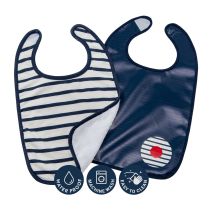 Lot De 2 Bavoirs Bébé Imperméables Et Doux Fermeture Scratch Pratique Bavoirs Naissance À 3 Ans Pour Repas