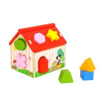 Disney Mickey Et Ses Amis Maison Des Formes En Bois Multicolore - 16 X 13.4 X 14.5 Cm