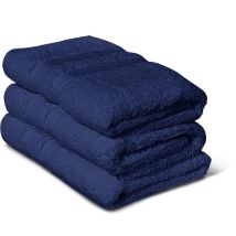 Lot De 3 Serviettes - 3 Serviettes 50 X 100 Cm - Bleu Marine