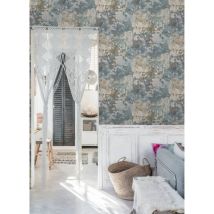 Papier Peint Béton Gris Et Vert Dutch Wallcoverings