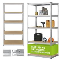 Juskys Étagère De Rangement 200x100x60 Cm - 5 Niveaux - 875 Kg - Rayonnage