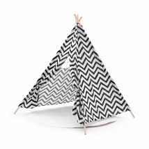 Tipi D'enfant Montessori Robincool Koda 120x120x150cm Pliable Usage Int. Ext. Avec Motif Géométrique, Lumières Et Tapis