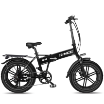 Vélo Électrique Pliant Rincc R200, Batterie 48 V 15 Ah, Pneus Larges, 7 Vitesses, Noir