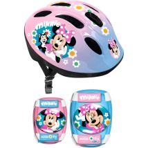 Set De Protection Minnie Mn432507 Casque Réglable 50/56 Cm Plastique Rose/azur/noir Minnie