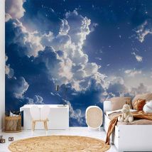 Papier Peint - Starry Clouds And Delicate Light Over A Corner Of The Sky 150x105