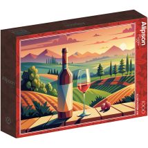 Puzzle 1000 Pièces Illustration Vin Tons Chauds Paysage Géométrique Alize