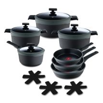 Batterie De Cuisine Masterpro Reeco Mp 12 Pièces Noir