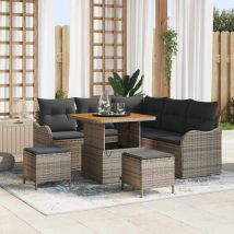 Ensemble De Canapé De Jardin Avec Coussin 8 Pcs Gris Vidaxl