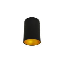 Support De Spot Led Gu10 Cylindre Noir/doré Ip20 Ø96mm