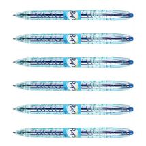 Pilot Stylo Bille Encre Gel B2p Pointe Moyenne 0,7mm Tracé 0,4 Mm Bleu X 6