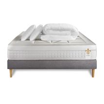 Pack Vingt-huit 200 X 200 Cm Sommier Kit Gris