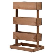 Plate-bande Verticale Avec 3 Bacs À Plantes Marron Dobar