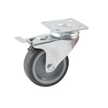 Roulette Ameublement Avl 50 Mm Caoutchouc Gris Platine Carrée Zinguée 557950h