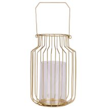 Lanterne Ronde Design Métal Gold Home - Doré