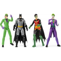 Coffret 4 Figurines Batman 30 Cm : Batman - Robin - Le Joker - L'homme Mystére - Spin Master