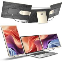 Siaviala S6 - Écran Triple Portable 15,6 Pouces avec Deux Écrans Supplémentaires pour Station de Travail