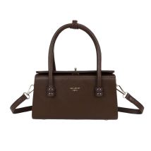 Petit Sac À Main Pour Femme Fermeture Loquet Métallique Avec Anses Doubles Marron Gallantry
