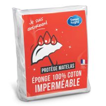 Sweetnight -protège Matelas 90x190cm bouclette En Coton alèse Imperméable, Absorbante
