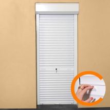 Volet Roulant Manuel A Tirage Pour Porte L100 X H220 Cm Pvc -coloris Blanc -