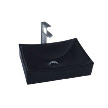 Vasque Rectangulaire Agata En Céramique Noir Mat 51 Cm - Lavabo Salle De Bain Design Moderne