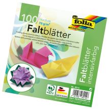 Folia Lot De 100 Feuilles Papier Origami 150x 150 Mm 70g 10 Couleurs Assorties