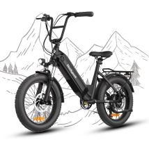 Bodywel F20 Vélo Électrique Tout Terrain 48v15ah Batterie 500w Moteur 20 Pouces Pneus Gras Vélo Électrique