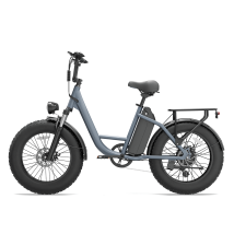 Vélo Électrique Urlife E20 Pro, 20”fatbike, Batterie Amovible, Gris
