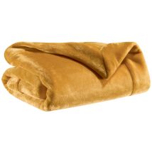 Plaid Tender En Polyester Ocre - 150 X 200 Cm