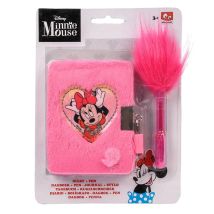 Journal Minnie Mouse Rose Avec Couvercle Doux Et Peluche