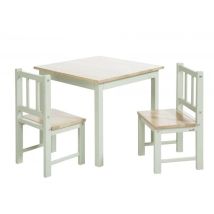 Meubles D Activite En Hevea 2 Chaises Et Une Table Couleur Vert Menthe