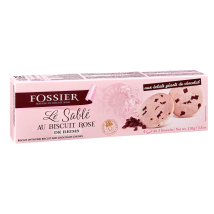Fossier - Biscuits Sablé Rose Aux Éclats De Chocolat Fossier - Le Paquet De 110g