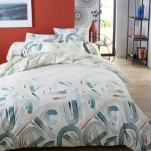 Housse De Couette Imprimée En Coton, Gabin - 200 X 200 Cm - Blanc