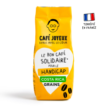 Café En Grains 100% Arabica Costa Rica Intensité 8/12 Pour Le Handicap Joyeux Servi Avec Le Cœur