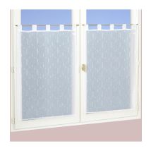 Paire De Voilages Blancs Unis À Pattes, 2x 60x90cm - Prêts À Poser, Atout Ciel