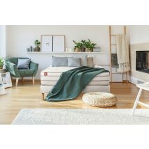 Ensemble Le Douillet 160x200cm Memoire De Forme Biovisco - Maxi Epaisseur 26cm + Sommier Kit Blanc