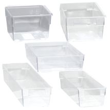 Ensemble De 5 Boîtes De Rangement De Rangement Transparentes-blancas