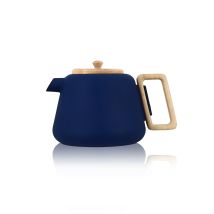 Théière En Fonte Bleue Avec Couvercle En Bois 500ml Viggo - Ogo Living