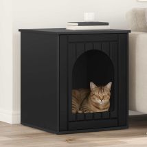 Maison Pour Chat Noir 53 X 52 X 62 Cm Bois D'ingénierie Vidaxl